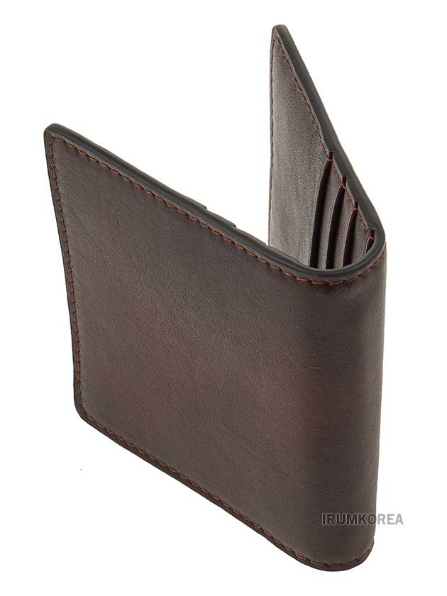 Calfskin Money Clip Card Wallet Burgundy - BRUNELLO CUCINELLI - BALAAN 4