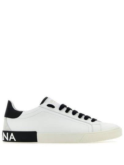 Calfskin Portofino Vintage Sneakers White Black - DOLCE&GABBANA - BALAAN 2