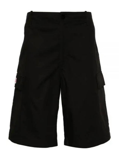 Bokeh Flower Button Cotton Shorts Black - KENZO - BALAAN 2