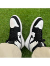 Air Jordan 1 Mid SE Diamond GS High Top Sneakers Black White - NIKE - BALAAN.
