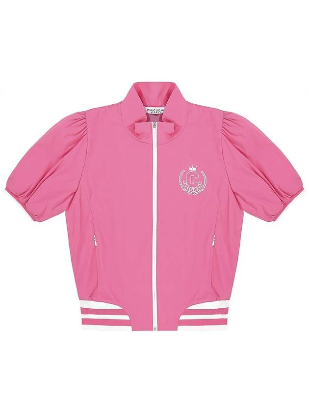 C23MJP007W Shirring Zip-up Outer Pink - CHUCUCHU - BALAAN 1