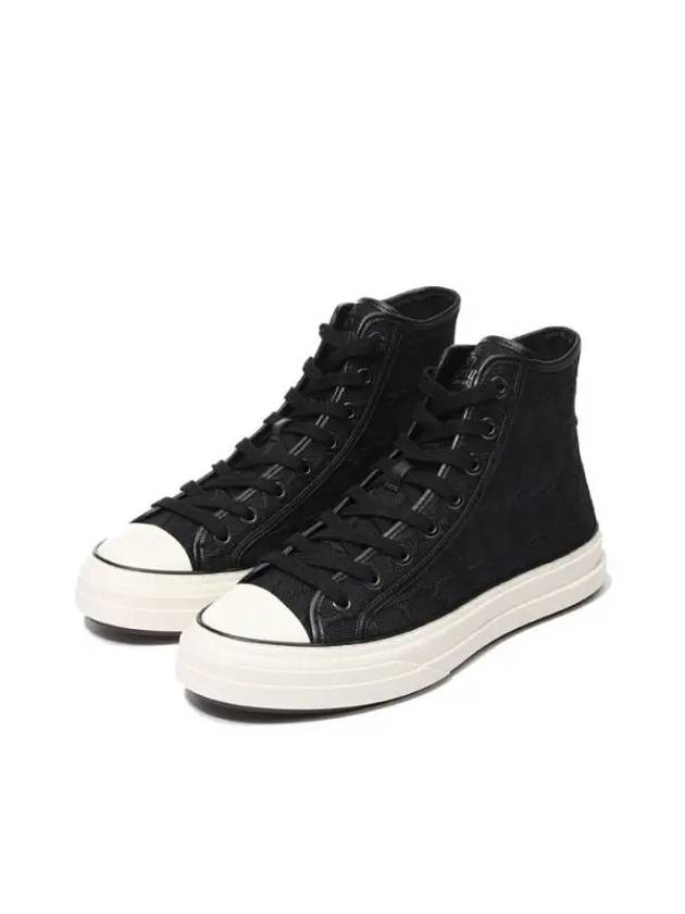 Toile Iconographe Total Loop High Top Sneakers Black - VALENTINO - BALAAN 1