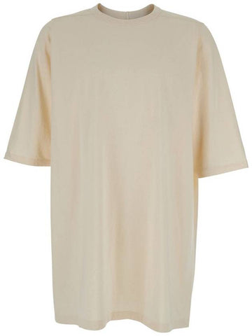 'Jumbo' White Round Neck T-Shirt In Cotton Man - RICK OWENS - BALAAN 1