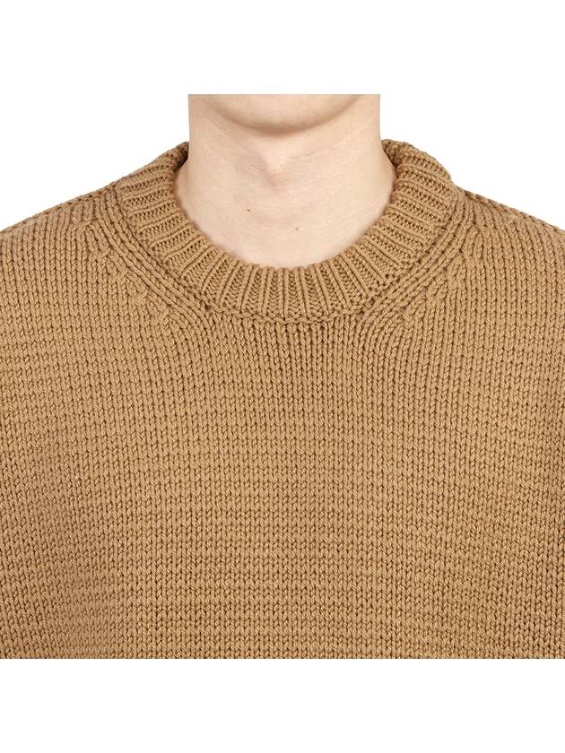 Crew Neck Wool Knit Top Camel - TEN C - BALAAN 7