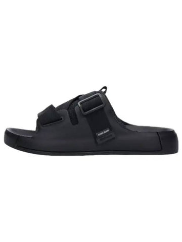 Logo emboss slide black slippers - STONE ISLAND - BALAAN 1