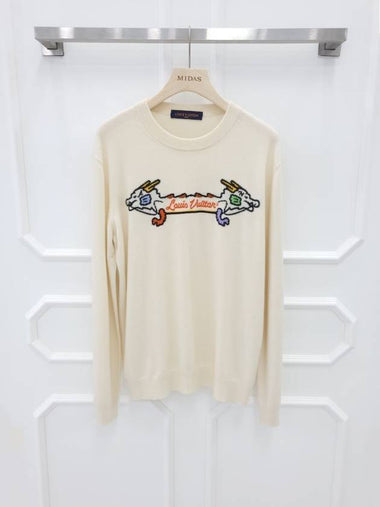 Intarsia Graphic Cashmere Crew Neck XL - LOUIS VUITTON - BALAAN 1