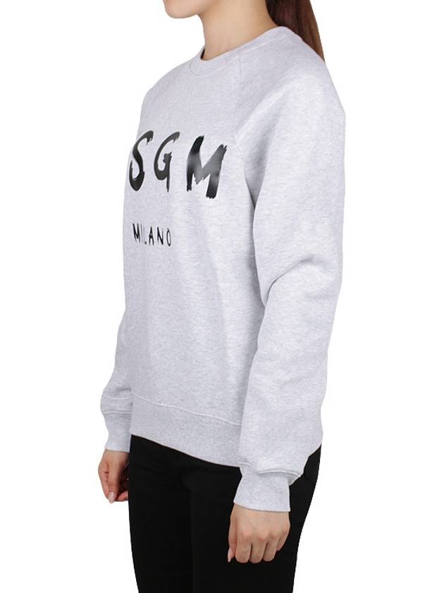 Milano Brushed Logo Print Crew Neck Sweatshirt Grey - MSGM - BALAAN 4