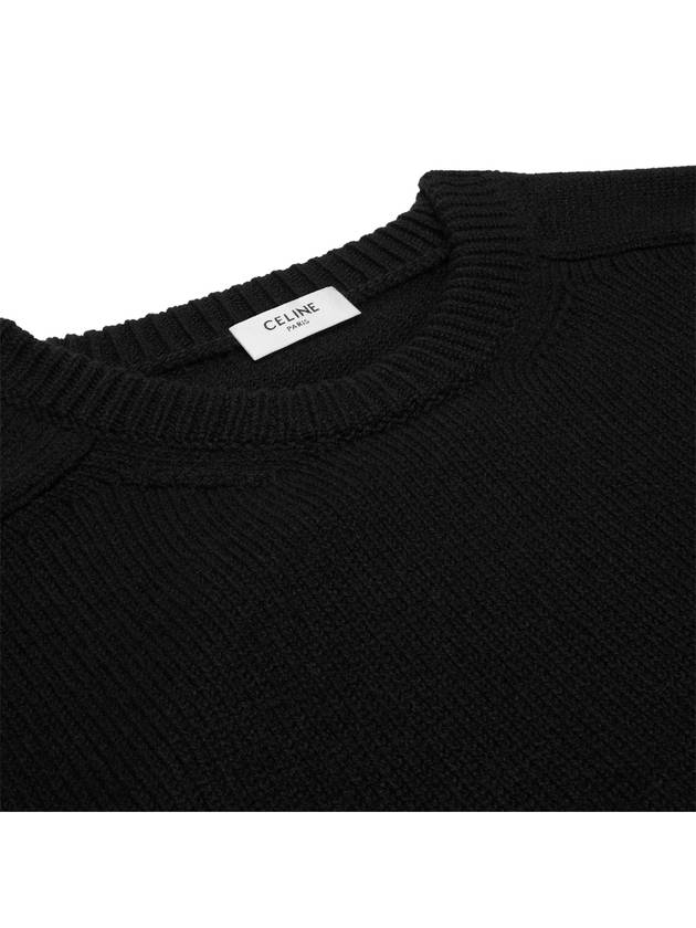 Triomphe crew neck wool cashmere knit top black - CELINE - BALAAN 4