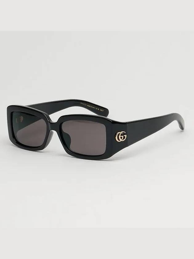 Logo Decorated Rectangle Sunglasses Black - GUCCI - BALAAN 6