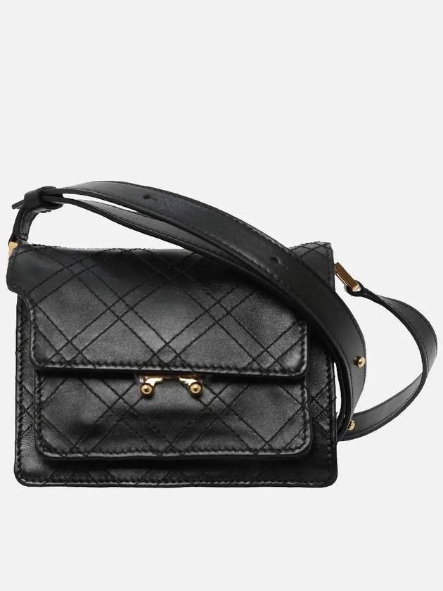 Women's Trunk Soft Mini Shoulder Bag Black - MARNI - BALAAN 2