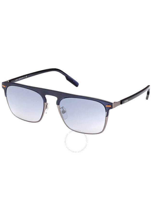 Ermenegildo Zegna Blue Mirror Browline Men's Sunglasses EZ0216-H 90X 56 - ERMENEGILDO ZEGNA - BALAAN 1