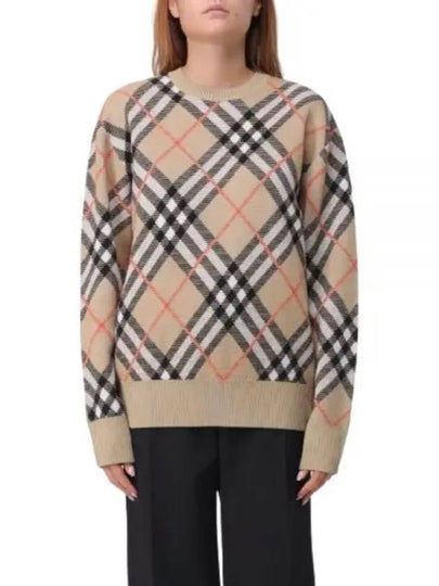 Vintage Check Intarsia Knit Top Beige - BURBERRY - BALAAN 2