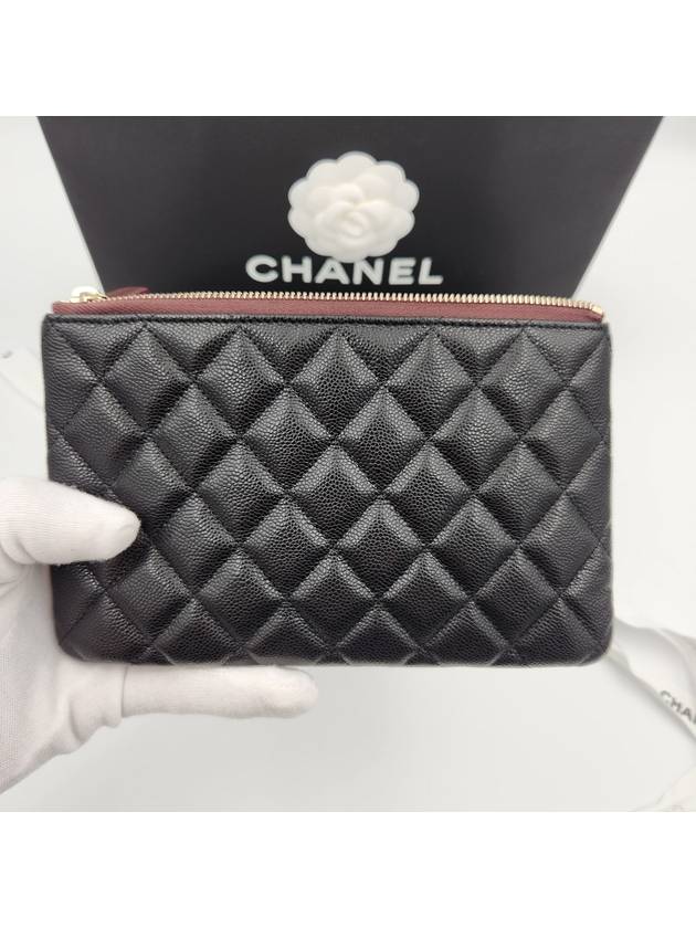 CC Logo Small Leather Pouch Bag Black - CHANEL - BALAAN 3