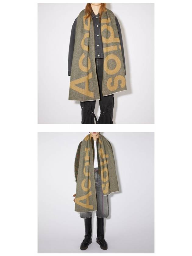 Logo Two-Tone Wool Muffler Green Yellow - ACNE STUDIOS - BALAAN 6