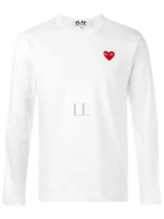Red Heart Wappen Long Sleeve T-Shirt White - COMME DES GARCONS - BALAAN 2