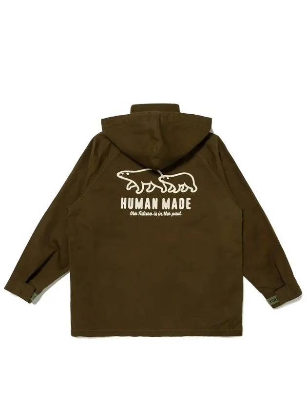 Hooded Coat Jacket Olive Drab HM28JK028 - HUMAN MADE - BALAAN 3