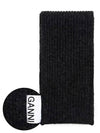 Ribbed Knit Muffler Black - GANNI - BALAAN 5