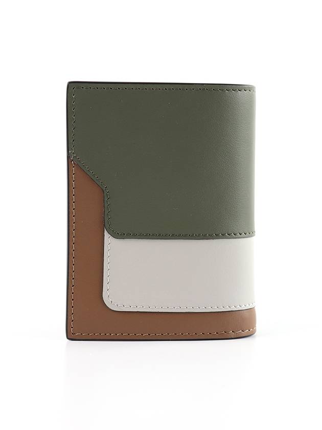 Logo Saffiano Leather Bifold Half Wallet Green - MARNI - BALAAN 3