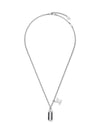 Men's Monogram Eclipse Charm Necklace Silver - LOUIS VUITTON - BALAAN 5