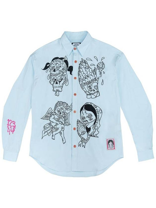 Graphic Long Sleeve Shirt Blue - GRAPHISTE MAN.G - BALAAN 2