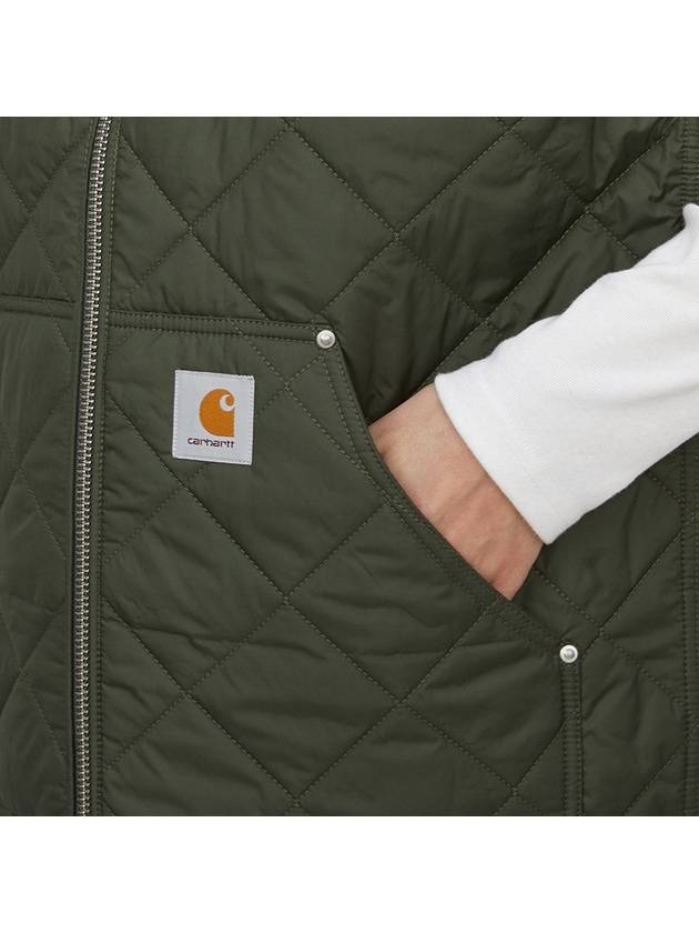 Myton Liner Diamond Quilt Zip-Up Vest Green - CARHARTT WIP - BALAAN 8