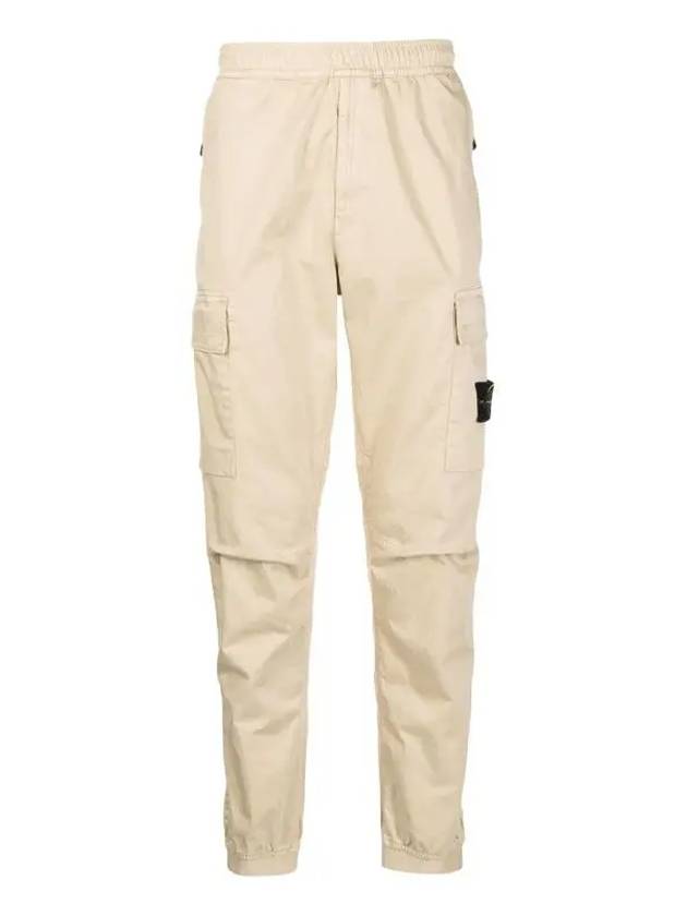 Men's Wappen Patch Cargo Straight Pants Beige - STONE ISLAND - BALAAN 2