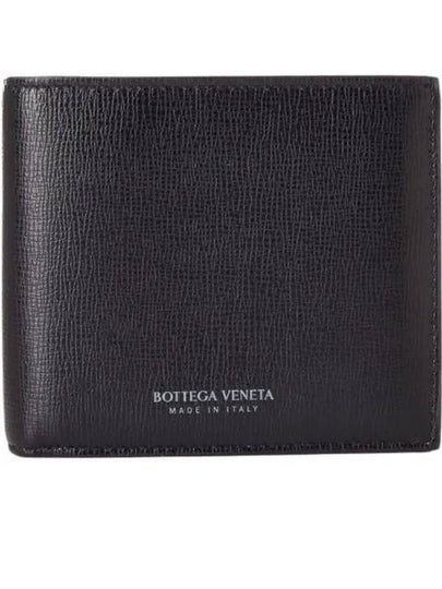 Logo Leather Half Wallet Black - BOTTEGA VENETA - BALAAN 2