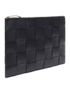 Cassette Intrecciato Medium Clutch Bag Black - BOTTEGA VENETA - BALAAN 3