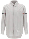 Oxford Armband Stripe Long Sleeve Shirt Grey - THOM BROWNE - BALAAN 5