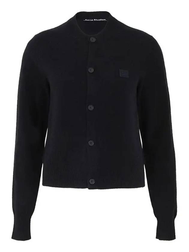 Face Patch Crop Cardigan Black - ACNE STUDIOS - BALAAN 2