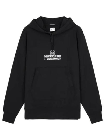 Metropolis Series Stretch Fleece Graphic Hoodie Navy - CP COMPANY - BALAAN 2