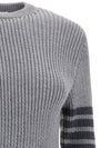 4 Bar Stripe Cable Knit Top Grey - THOM BROWNE - BALAAN 5