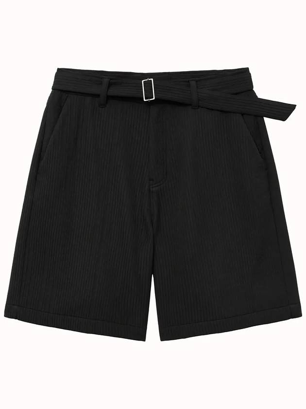 3D Pleated Half Pants Black - NOIRER - BALAAN 3