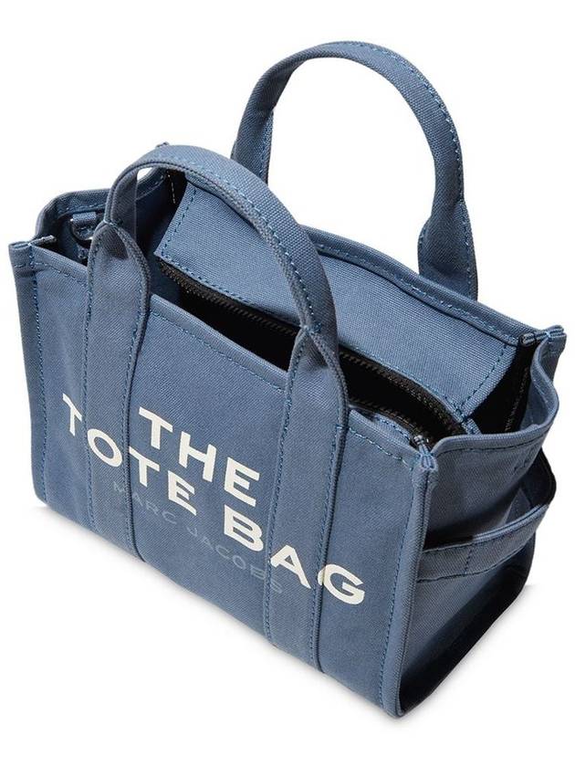 Logo Small Canvas Tote Bag Blue Shadow - MARC JACOBS - BALAAN 3