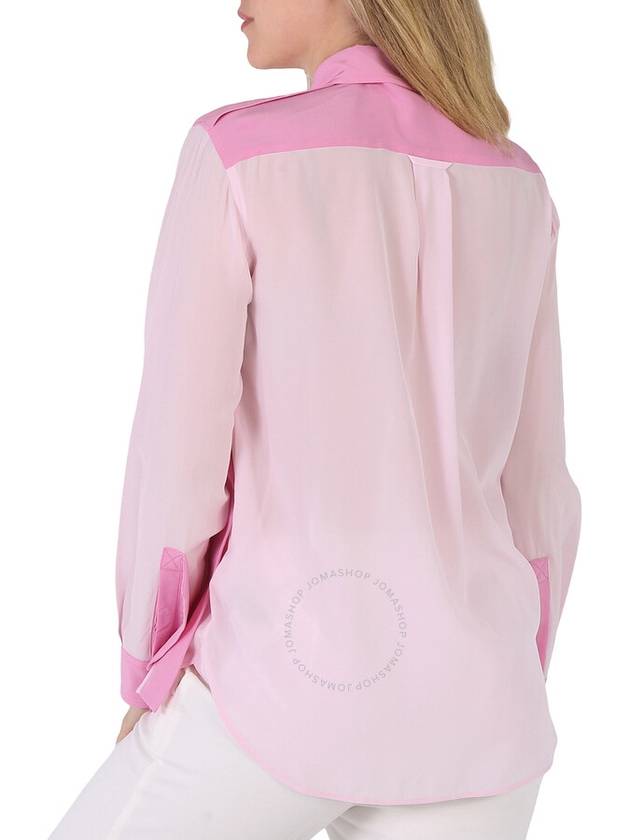 Crepe De Chine Silk Long Sleeve Shirt Pink - BURBERRY - BALAAN 4