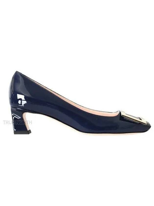 Trumpet Metal Buckle Pumps Heel Navy - ROGER VIVIER - BALAAN 2