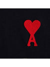 Heart Logo Cotton Jersey Short Sleeve T-Shirt Black - AMI - BALAAN 5