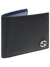 GG Interlocking Two Tone Half Wallet Black - GUCCI - BALAAN 3