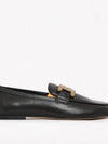 Kate Metal Logo Leather Loafers Black - TOD'S - BALAAN 4