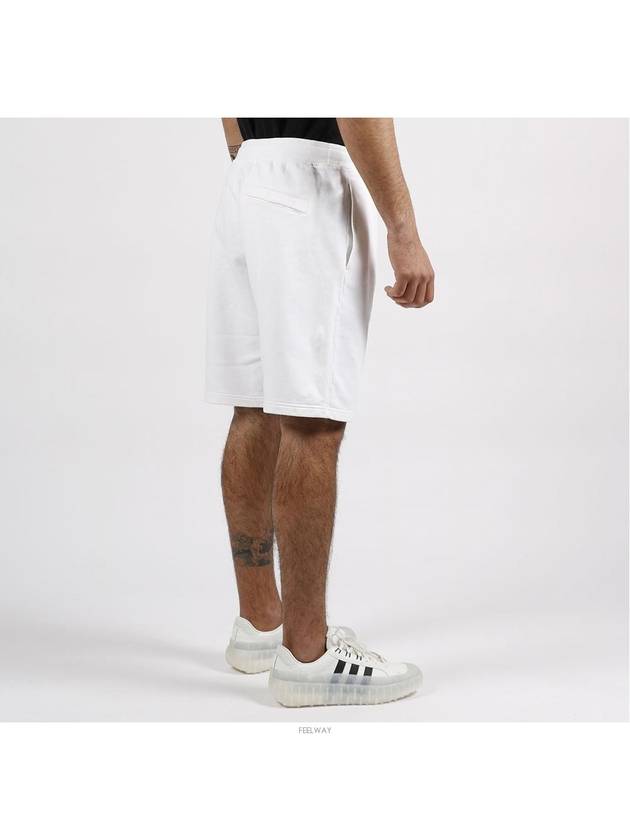 Waffen Patch  Fleece Bermuda Shorts White - STONE ISLAND - BALAAN 5