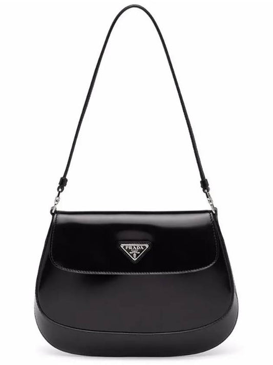 Cleo Brushed Flap Shoulder Bag Black - PRADA - BALAAN 2