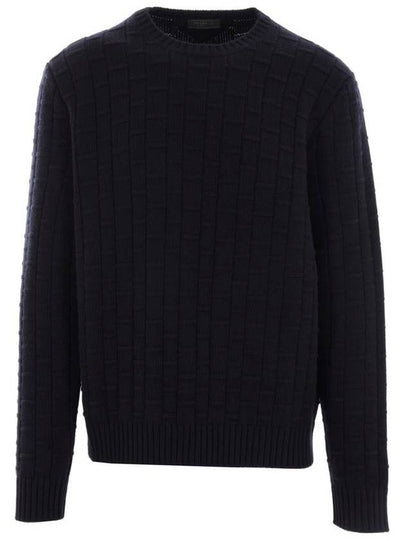 Crew neck knit top navy - PRADA - BALAAN 2