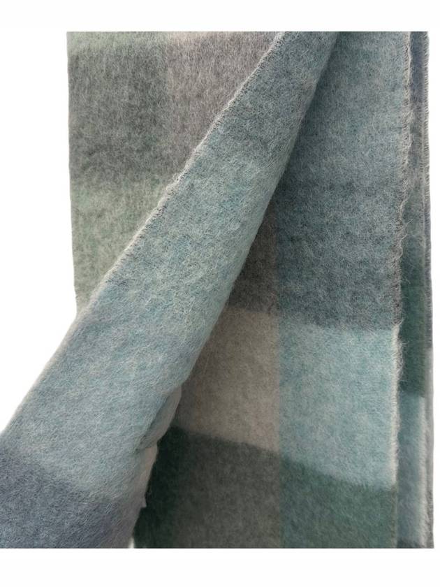 Mohair Check Muffler Turquoise Grey Mint - ACNE STUDIOS - BALAAN 5