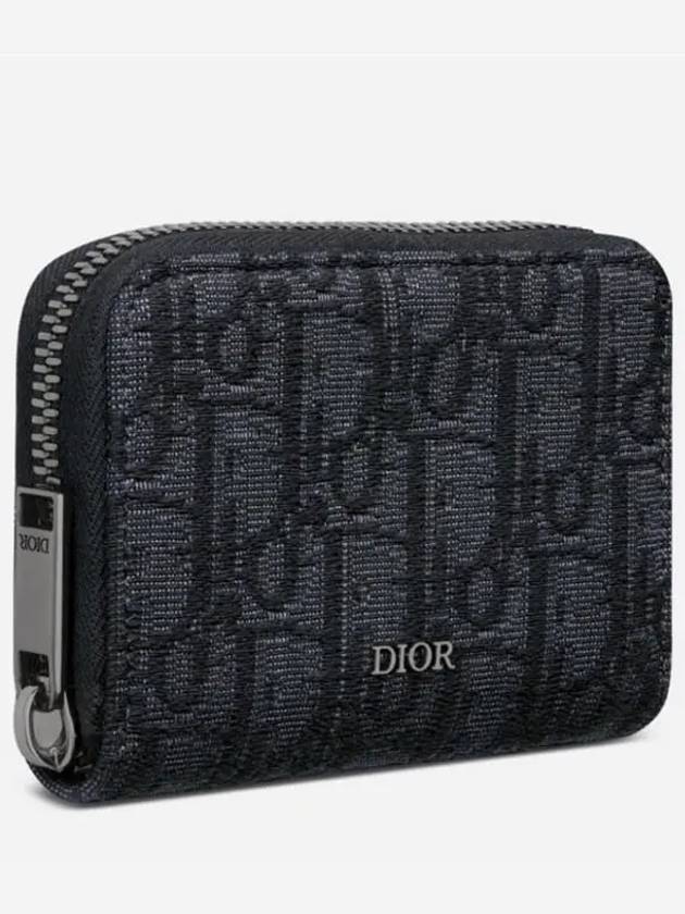 Zipper Jacquard Card Wallet Black - DIOR - BALAAN 4