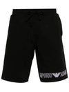 Men's All Over Logo Shorts Black - EMPORIO ARMANI - BALAAN 1