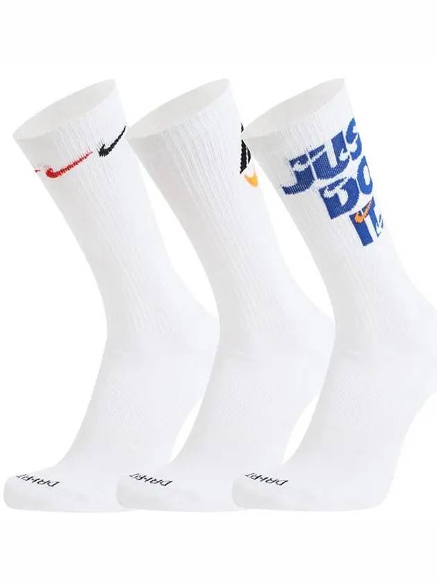 Everyday Plus Cushioned 3 Pack Socks White - NIKE - BALAAN 3