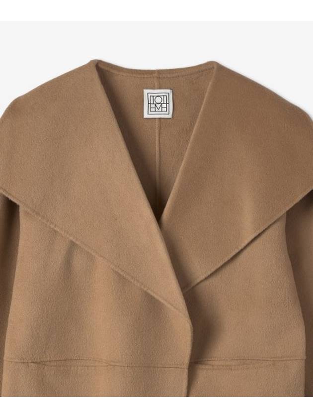 Signature Wool Cashmere Single Coat Camel - TOTEME - BALAAN 4