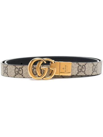 GG Marmont Reversible Thin Belt Grey - GUCCI - BALAAN.