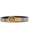 GG Marmont Reversible Thin Belt Grey - GUCCI - BALAAN 1