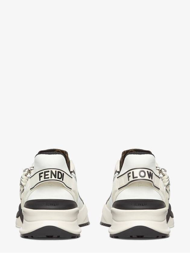 Flow FF Motif Leather Low Top Sneakers White - FENDI - BALAAN 4